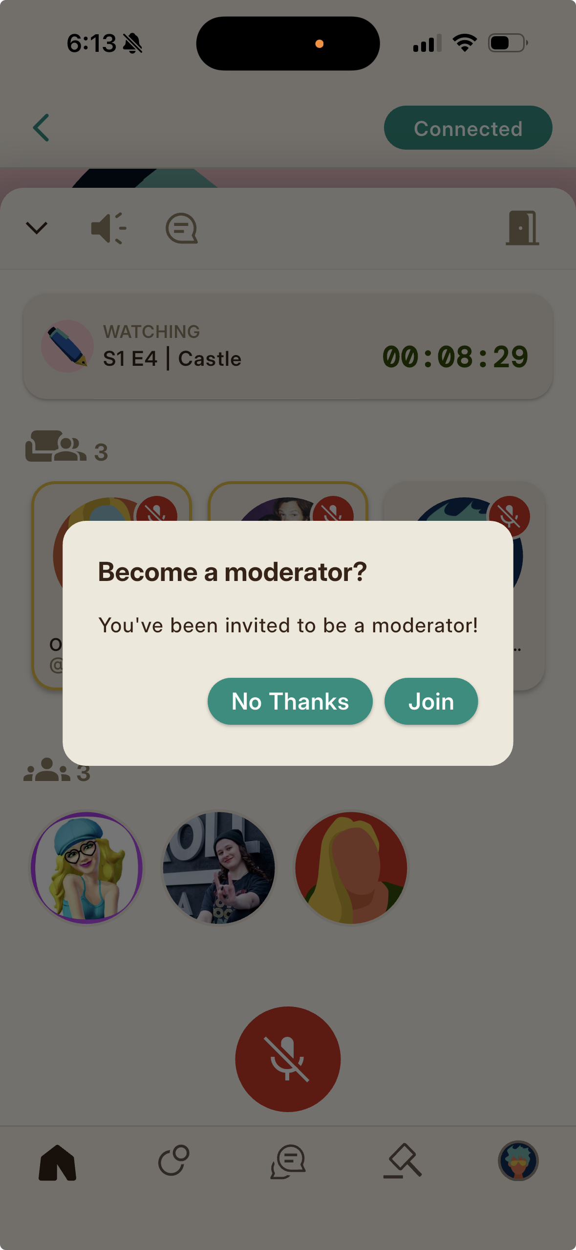 The Become a moderator invitation dialog.