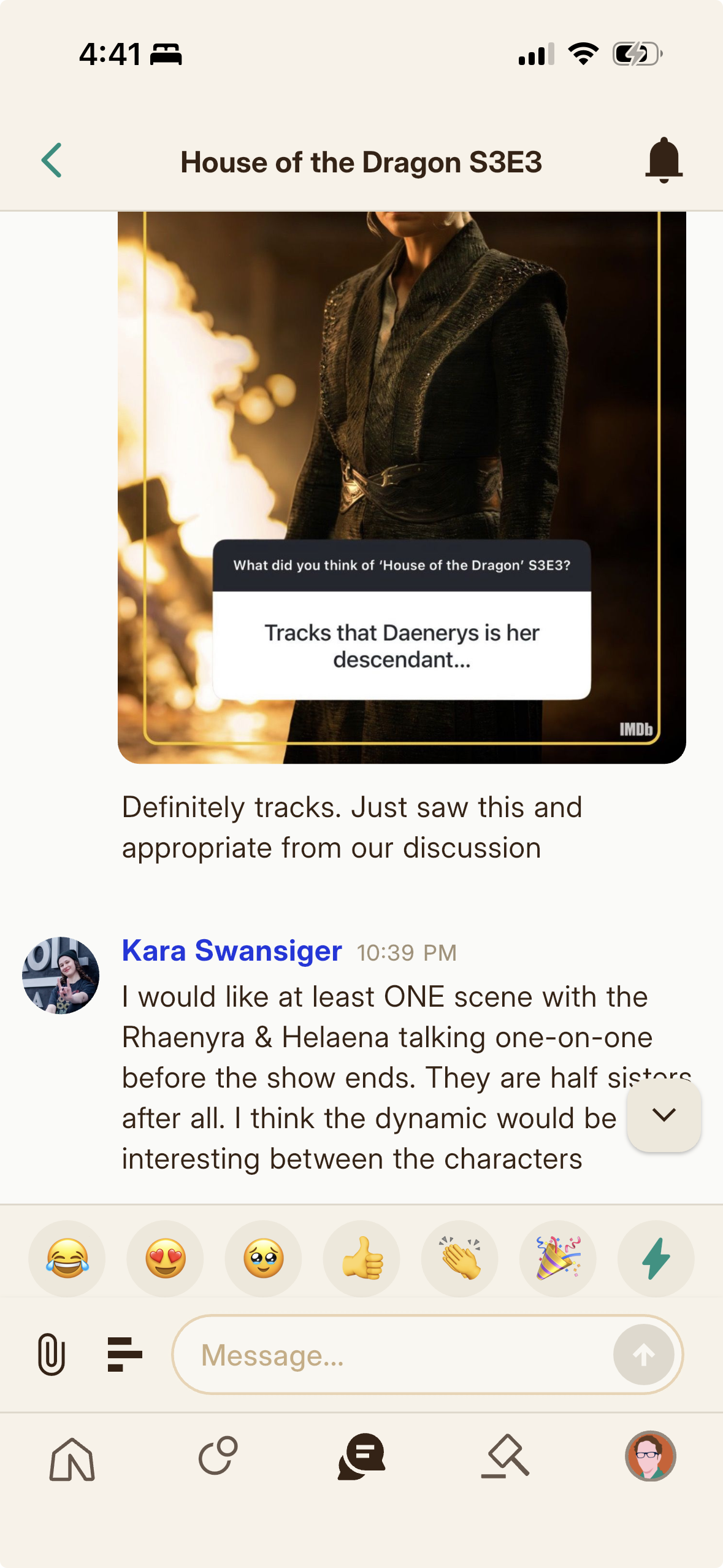 An event chat, the persistent room attached to an event.